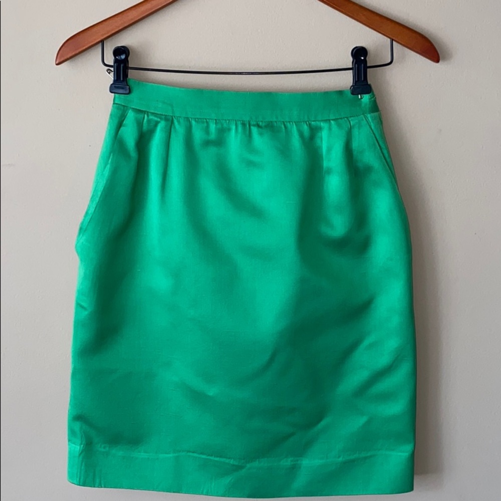 YSL Pencil Skirt Green Vintage Mini